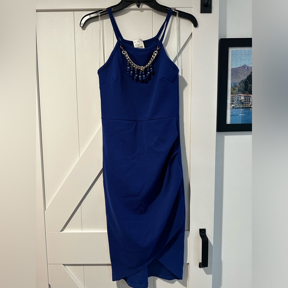 Royal Blue Dress with detachable jewelry